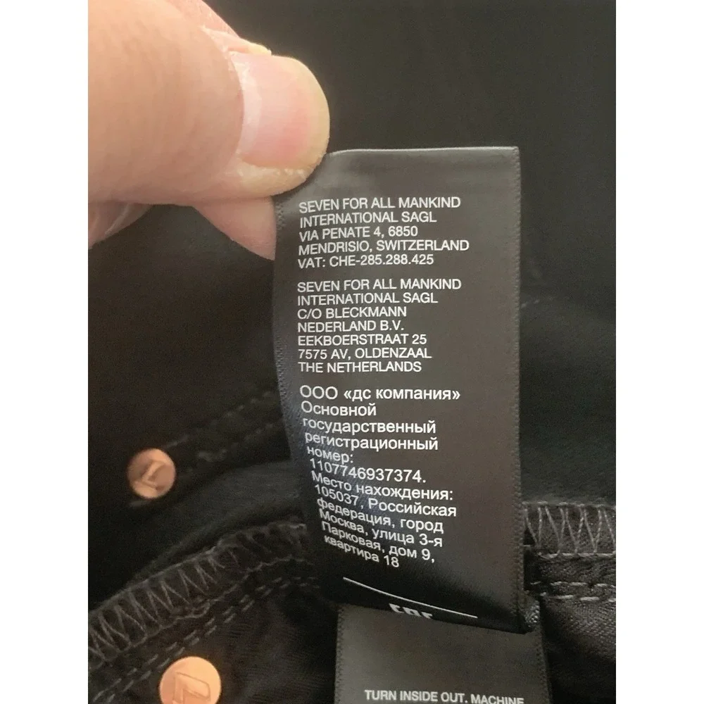 NWT 7 For All Mankind Women's Highwaist Ankle Gwenevere Jean Black 32 x 26